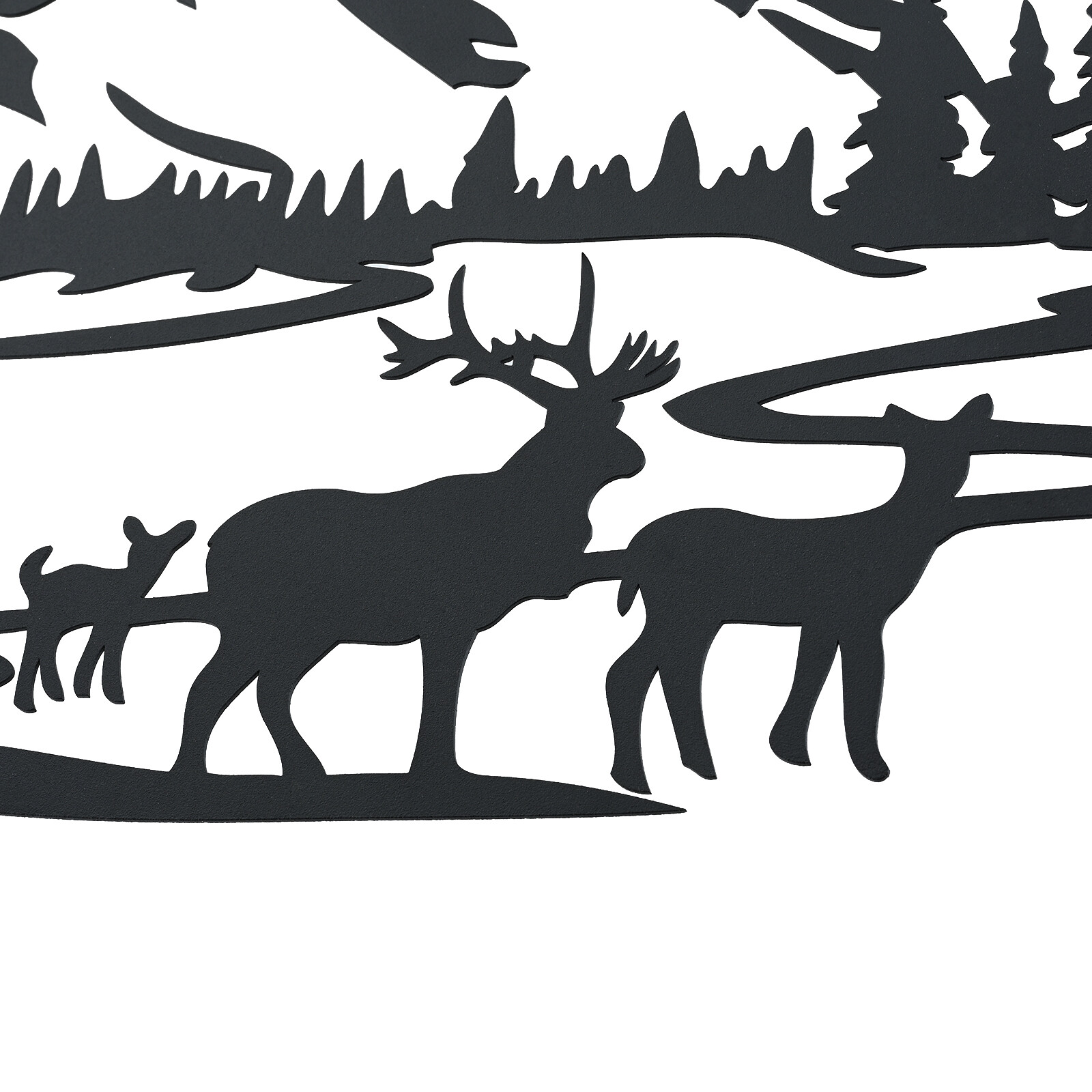 Metal Deer Mountain Sunrise Wall Art Decoration for Living Room Bedroom Kitchen