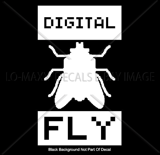 Digital Fly Custom Art Graphic Design Various Colors & Sizes Die Cut Vinyl Decal