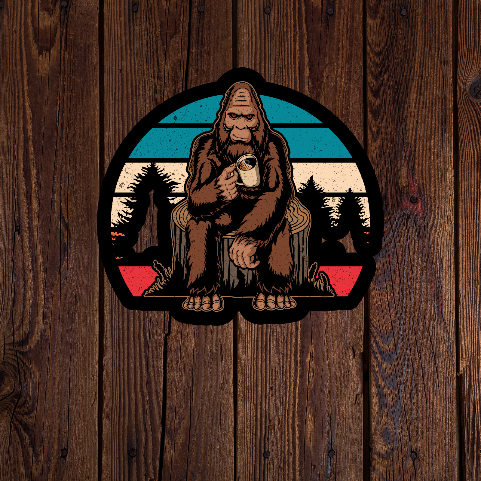 Bigfoot sticker vinyl decal yeti sasquatch laptop scrapbook cryptid coffee
