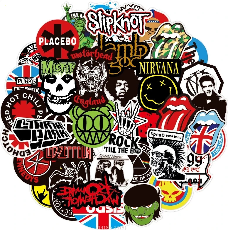 100PCS Rock Band Stickers Lot Punk Music Heavy Metal Bands Sticker Decal