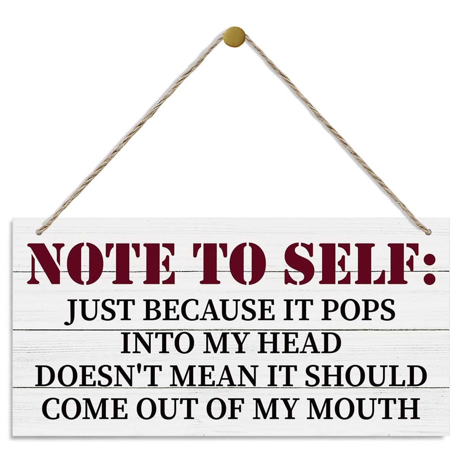 Note to Self Sign, Inspirational Wood Sign, Hanging Printed Wooden Plaque Dec…