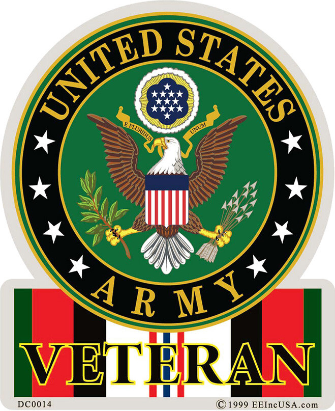 3"X4" VINYL PRESS AND STICK WEATHER RESISTANT US ARMY ENDURING FREEDOM DECAL