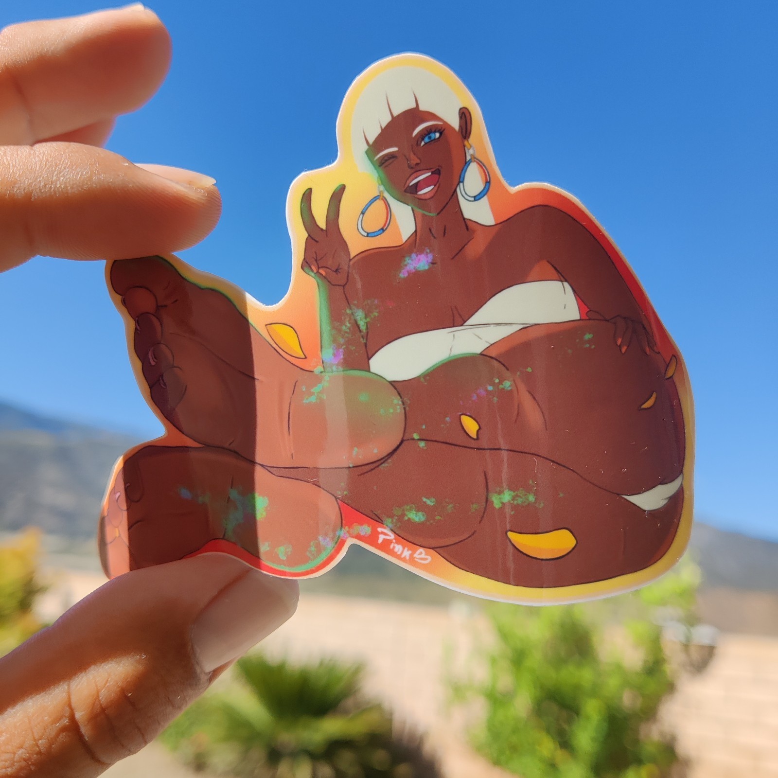Adult NSFW Feet Sticker Anime Waifu Elena Summer Swimsuit