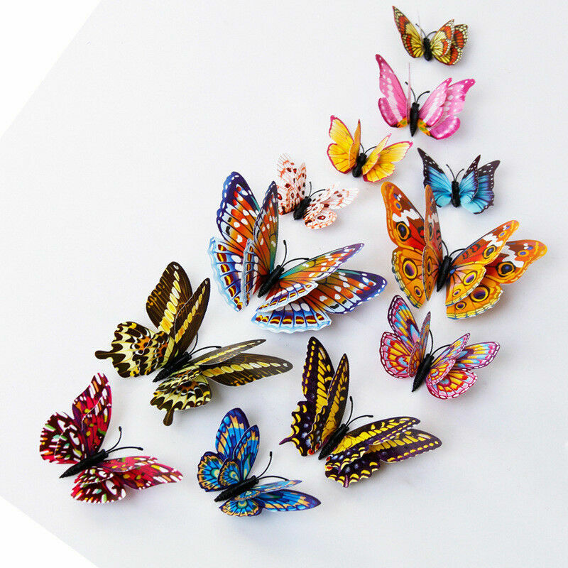 12Pcs 3D Butterfly Wall sticker Decal Removable Sticker Bedroom Decor A
