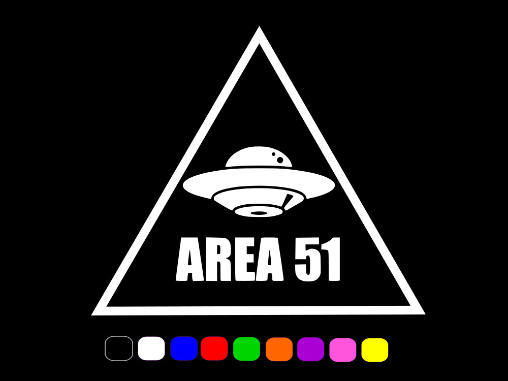 AREA 51 CONSPIRACY UFO Vinyl Decal Wall Laptop Car Sticker CHOOSE SIZE COLOR