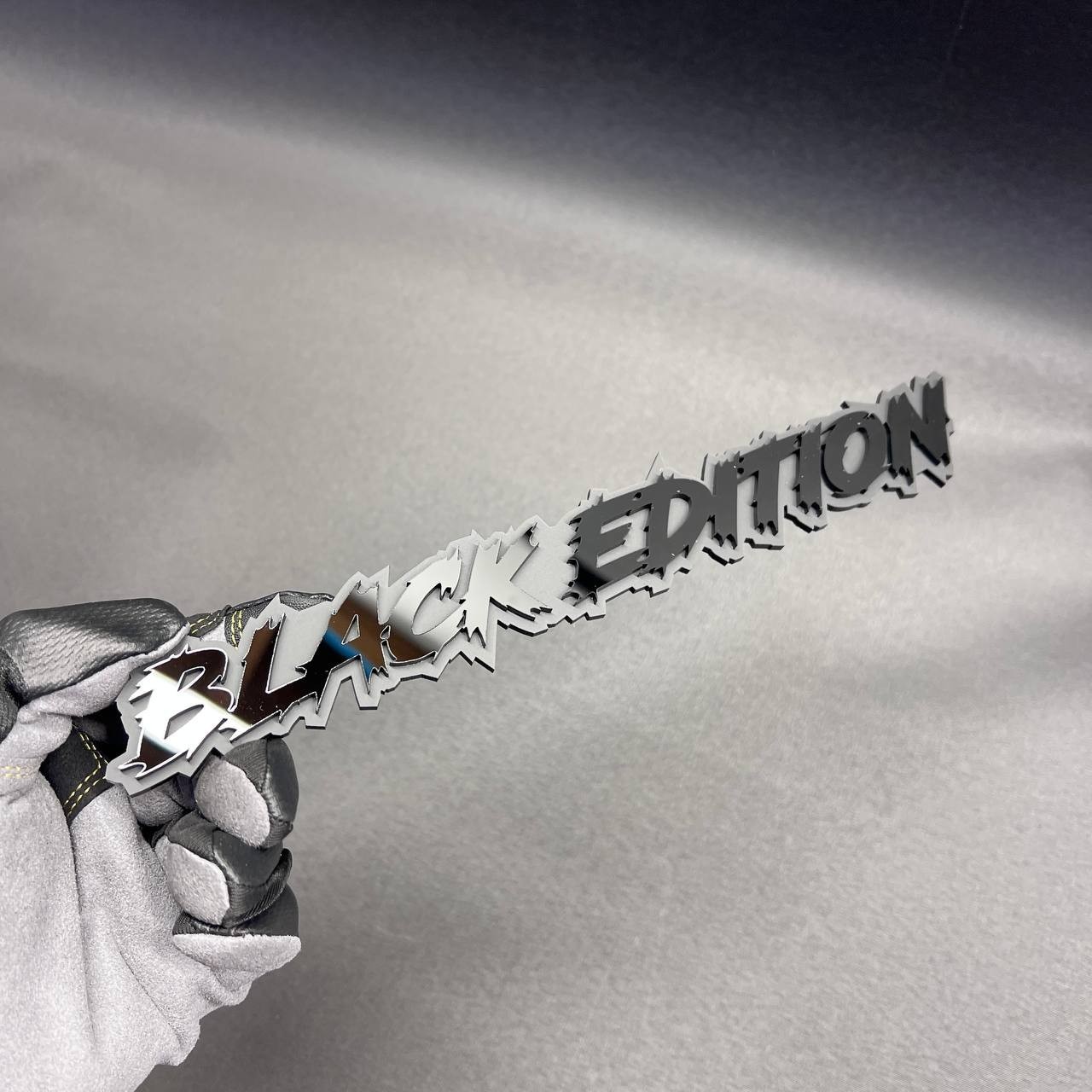 1x BLACK EDITION Custom Text 3D Acrylic Car Emblem Badge Multicolor Laser Cut