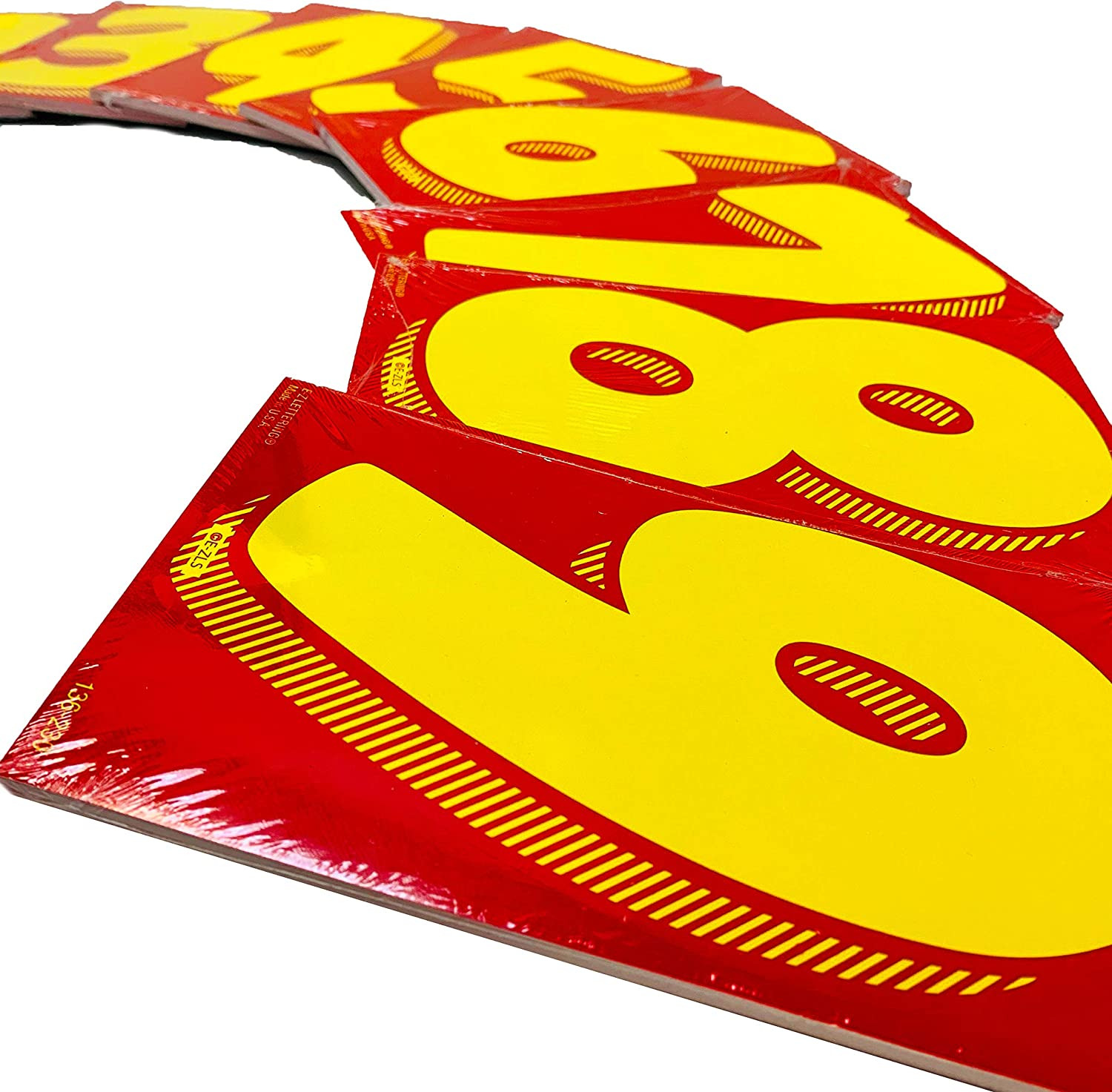 EZ Line Vinyl Decals for Cars Red and Yellow Large Number Stickers Windshield Nu