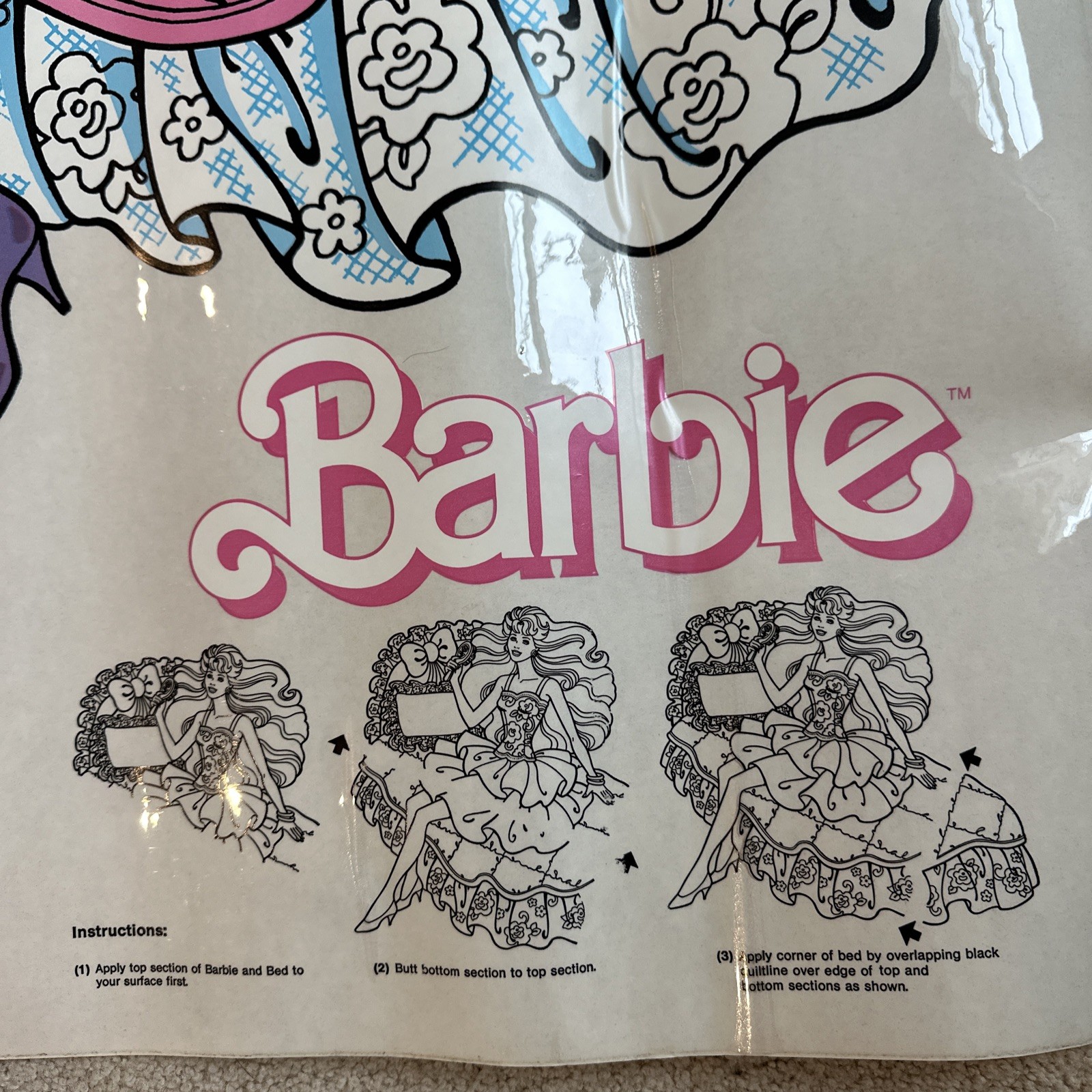1989 BARBIE Vtg Priss Prints Room Decorations Do it Yourself Mylar Stickers Set