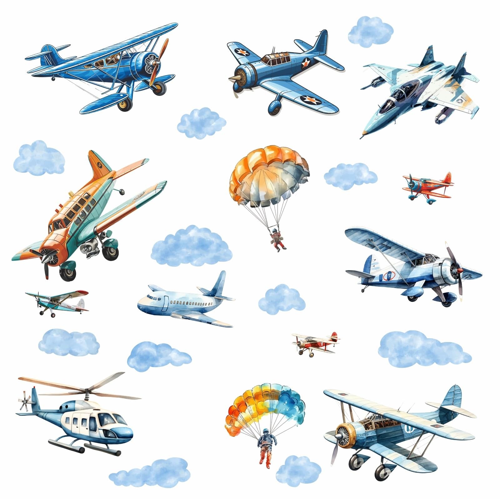 Airplane Wall Stickers Large Airplanes Wall Decals Plane Clouds Decals Aircra…