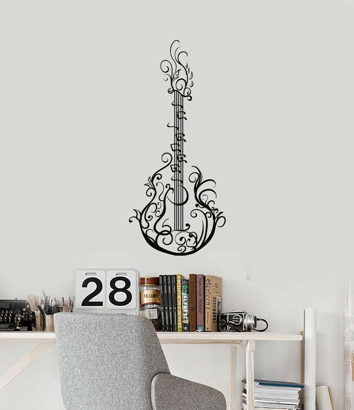 Vinyl Wall Decal Guitar Pattern Music Musical Instrument Home Stickers (ig6106)