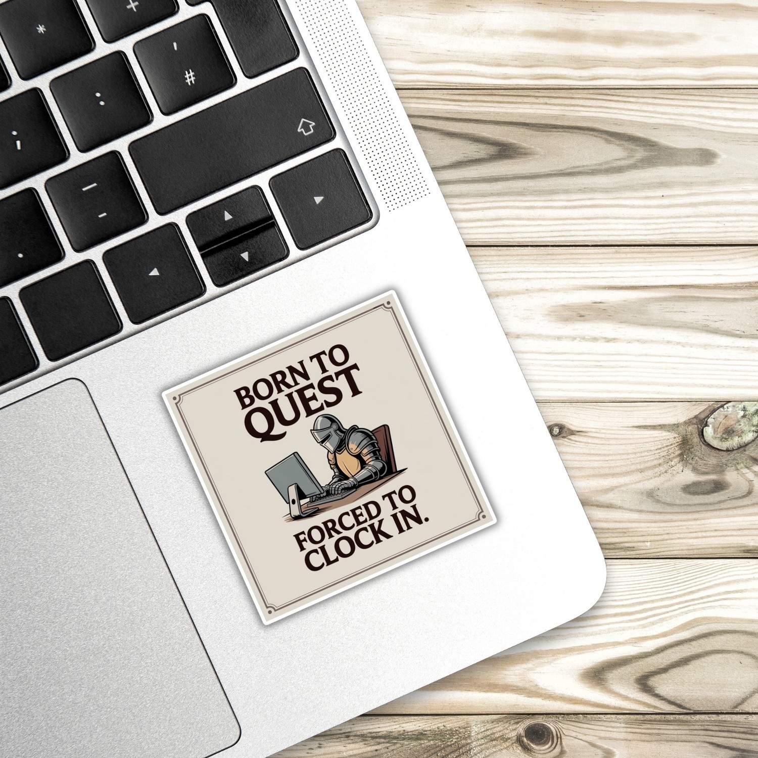 4PCS Born to Quest Forced to Clock In Sticker Set, Funny Work Gaming Vinyl Decal