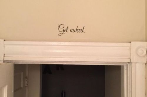 Get Naked Text Bathroom Silhouette for Macbook Laptop Wall Car Window Sticker