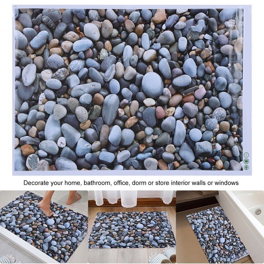 3D Cobblestone Wall Sticker Anti skid Floor Stickers for Bathroom Corridor Decor