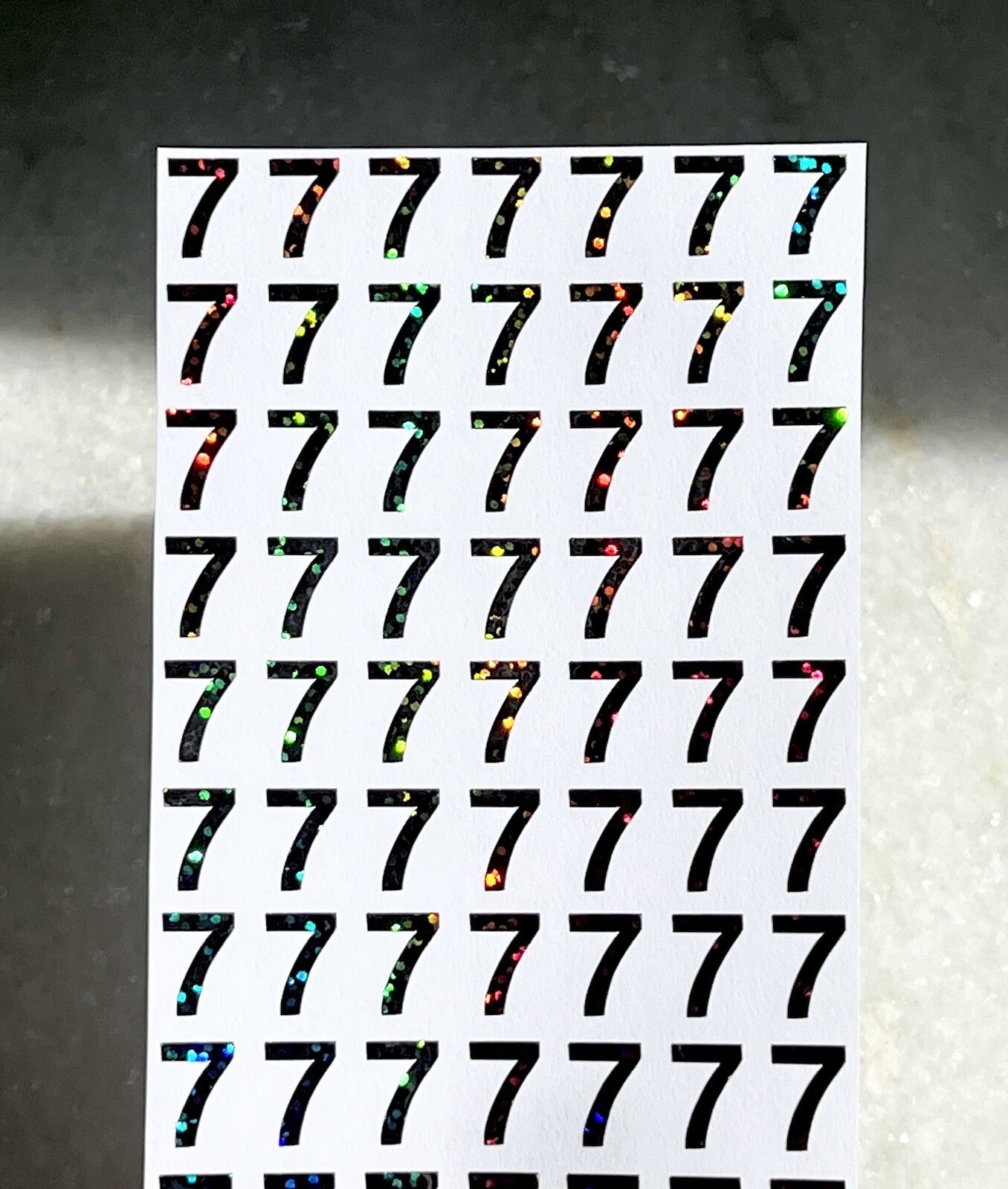 Any Single Number Holographic Sparkle Stickers – Choose a Size & Color