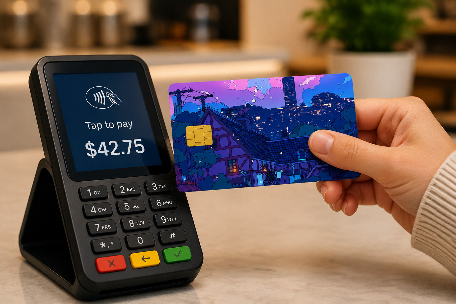 Lofi Neon Night City Debit Card Credit Card Skin Vinyl Sticker