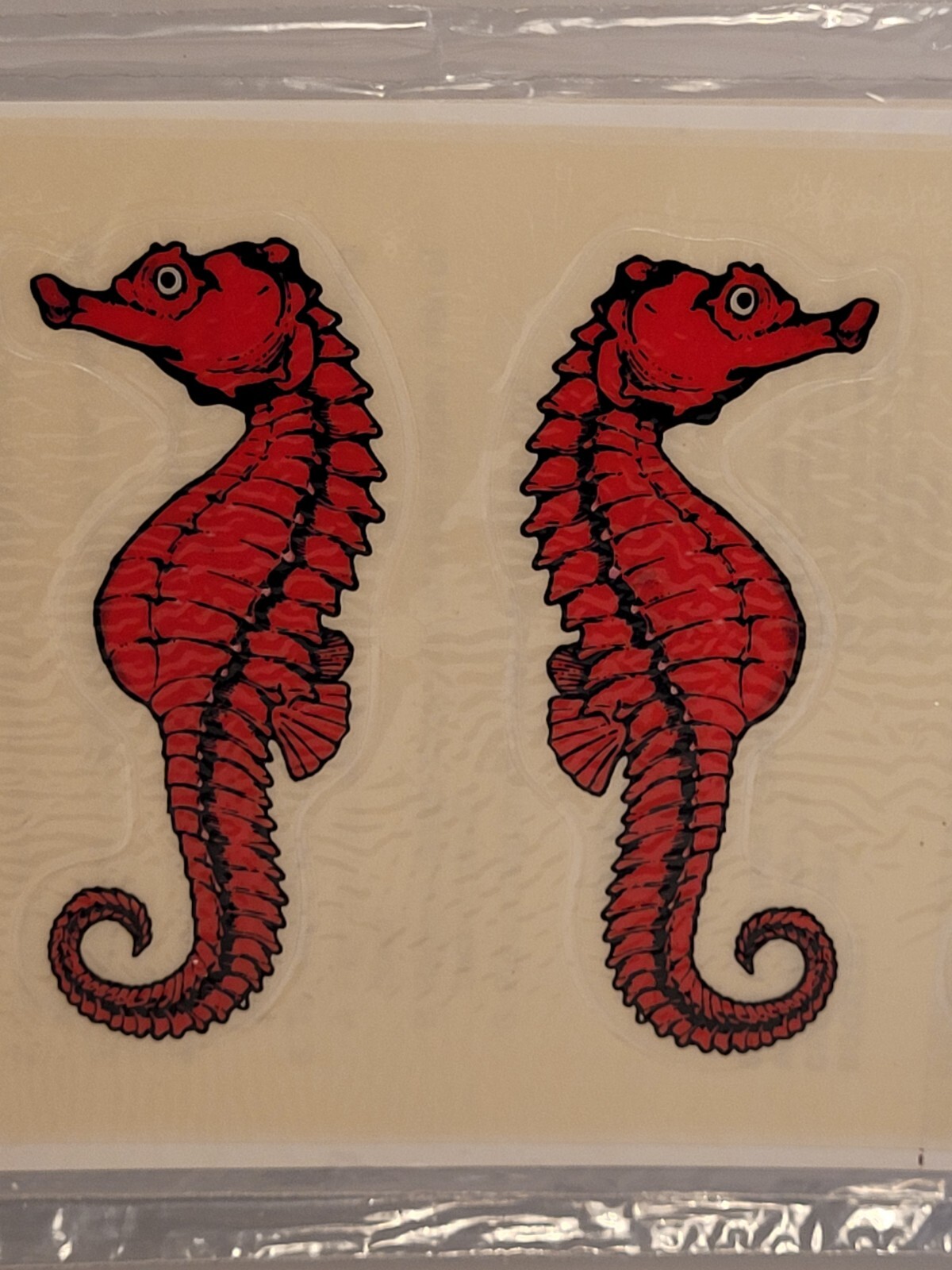 Vintage Meyercord Decalart Glass Door Window Decorative Safety Decals Seahorse