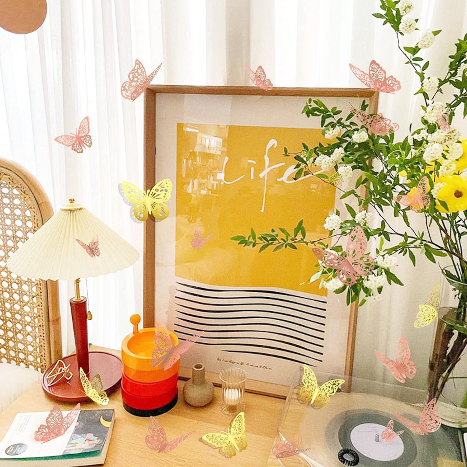 72Pcs 3D Mariposa Pegatinas De Pared Mariposa Decoraci�N DIY Para El Hogar Decor