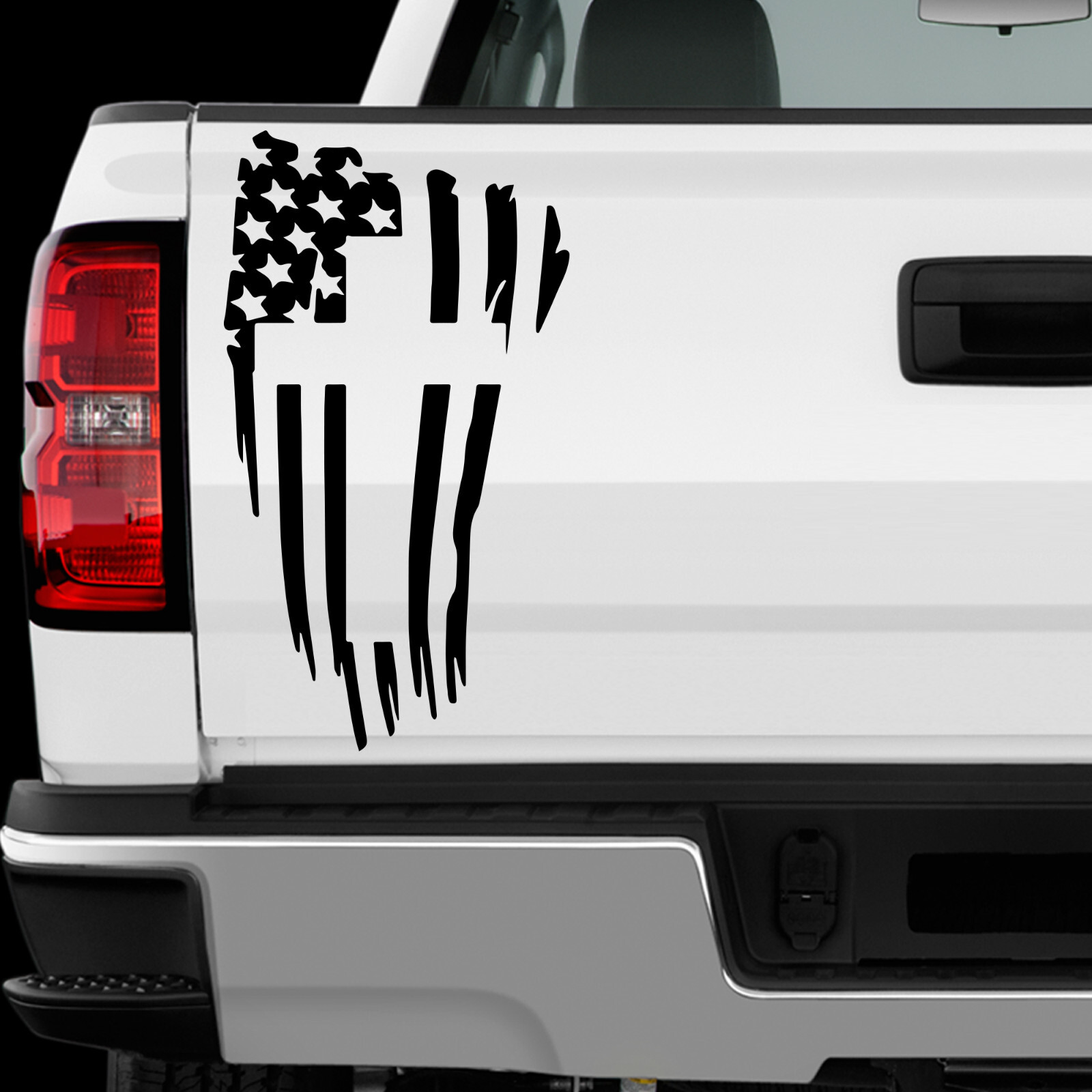 US American Flag Cross sticker All size Regular & Chrome Mirror Vinyl Colors