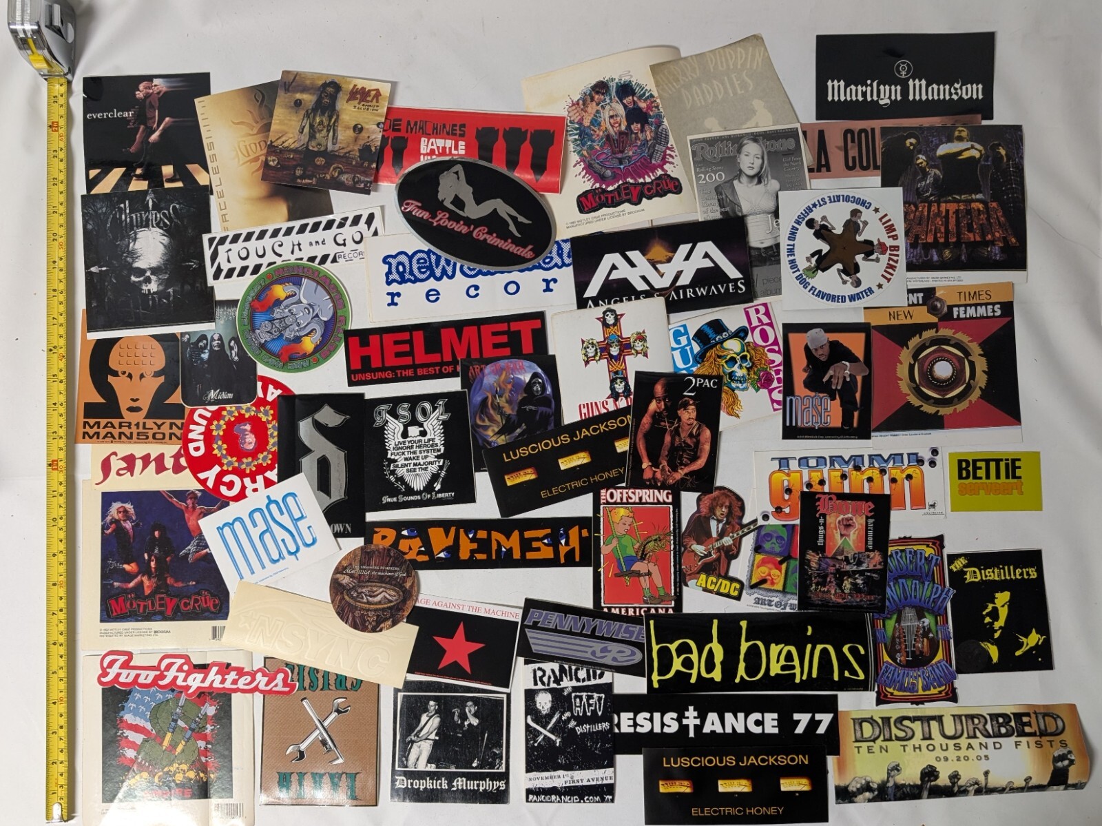 50+ Lot of 80s 90s 2000s Punk Rap Metal Rock Music Bands Decal Vinyl Stickers