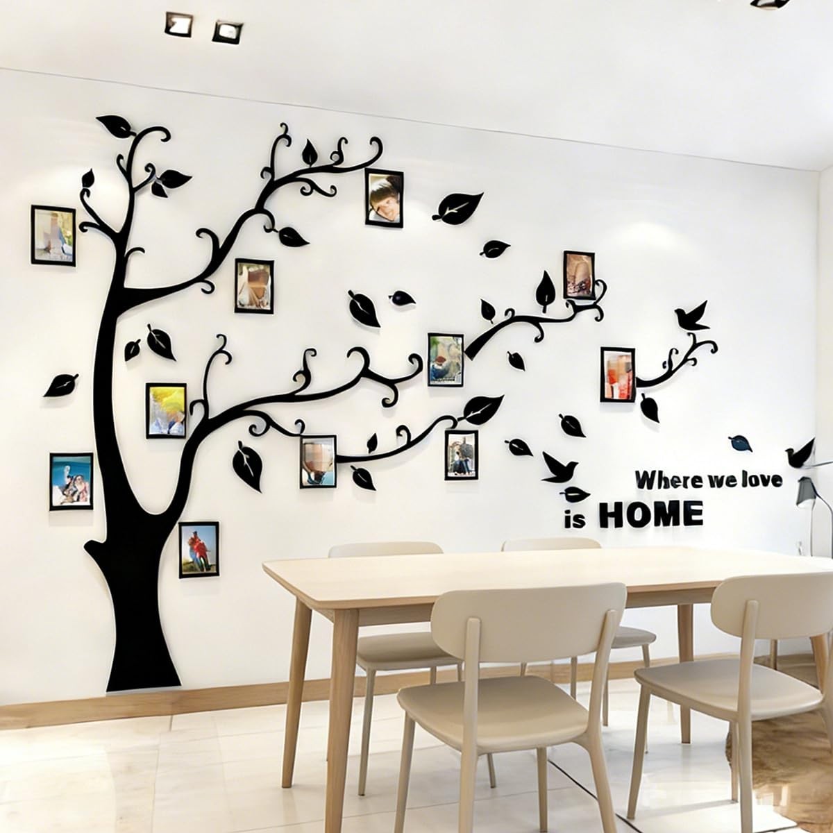 3D Tree Wall Decals – DIY Photo Frame Stickers for Living Room & Bedroom Decor