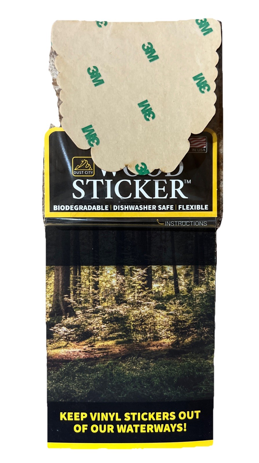 Go Outside WOOD Sticker 3M Flexible Dishwasher SAFE Biodegradable Dust City NEW