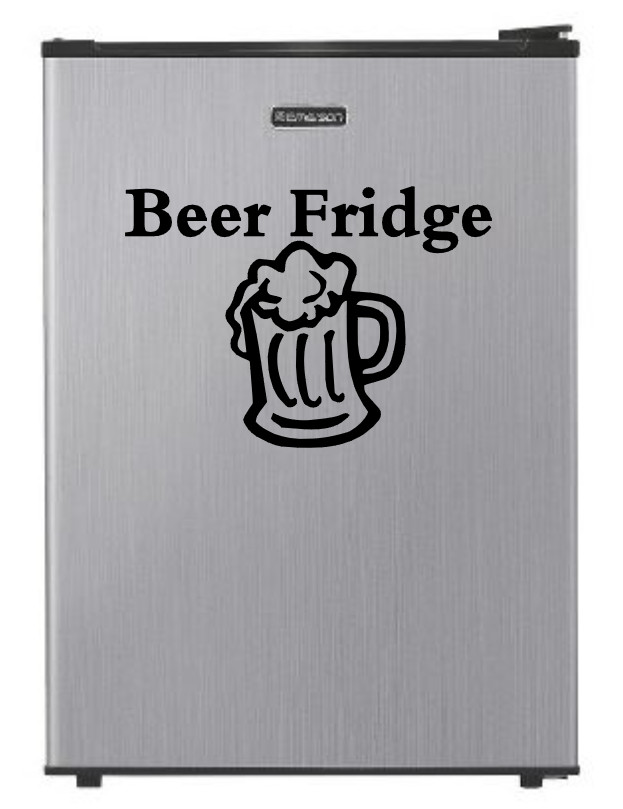 BEER FRIDGE VINYL DECAL STICKER DORM MAN CAVE MINI REFRIGERATOR GARAGE WALL