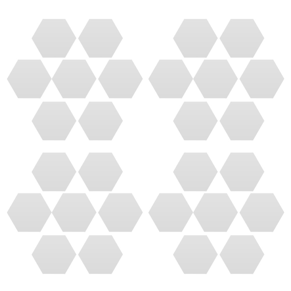 48 Pcs Decorative Wall Mirror Decal Modern Geometric Sticker Hexagon Tiles