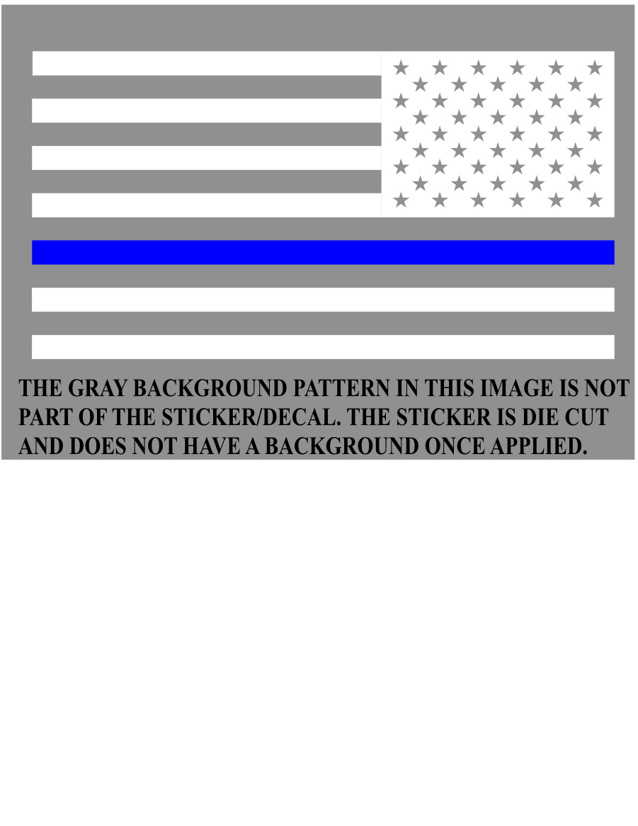 THIN BLUE LINE LH/REVERSE AMERICAN FLAG LAW ENFORCEMENT/POLICE Decal 3"x5.6"