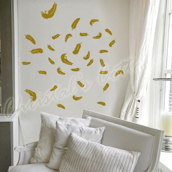 32 Feathers Wall Art Stickers Kids Window Decals Home Decoration Mural Car Vinyl