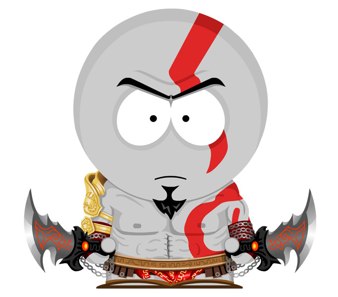Kratos south park sticker weatherproof bumper vinyl decal