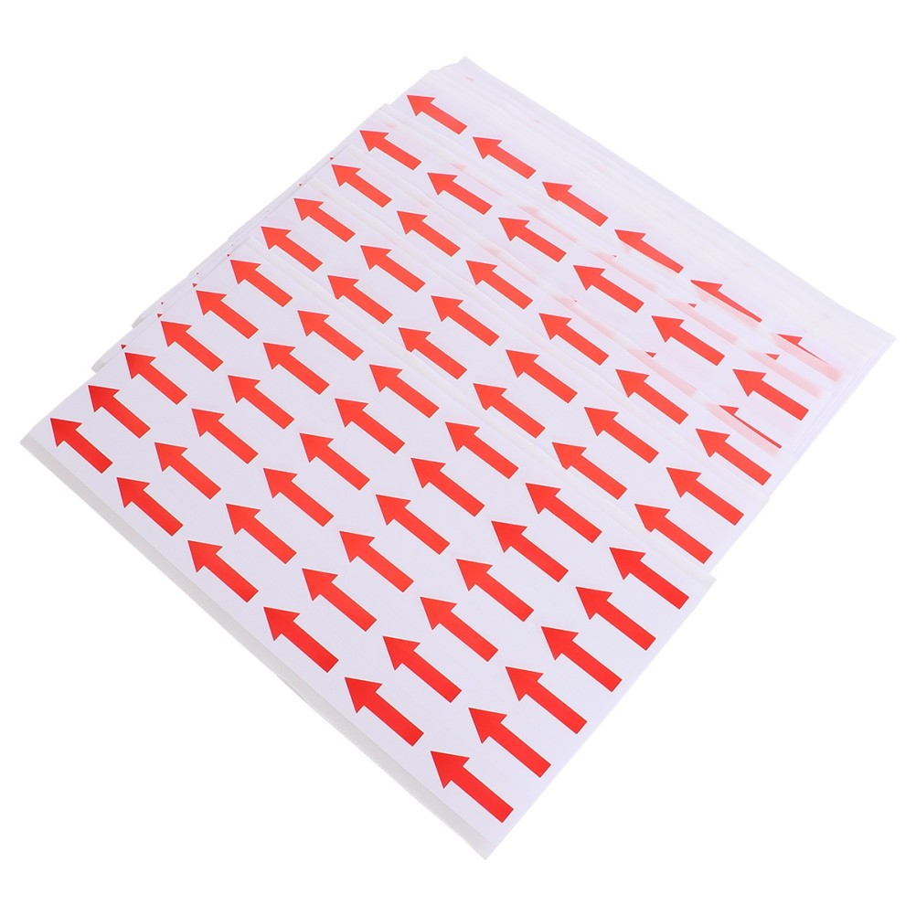 500 Pcs Red Arrow Sticker Self Adhesive Copper Paper Directional Label