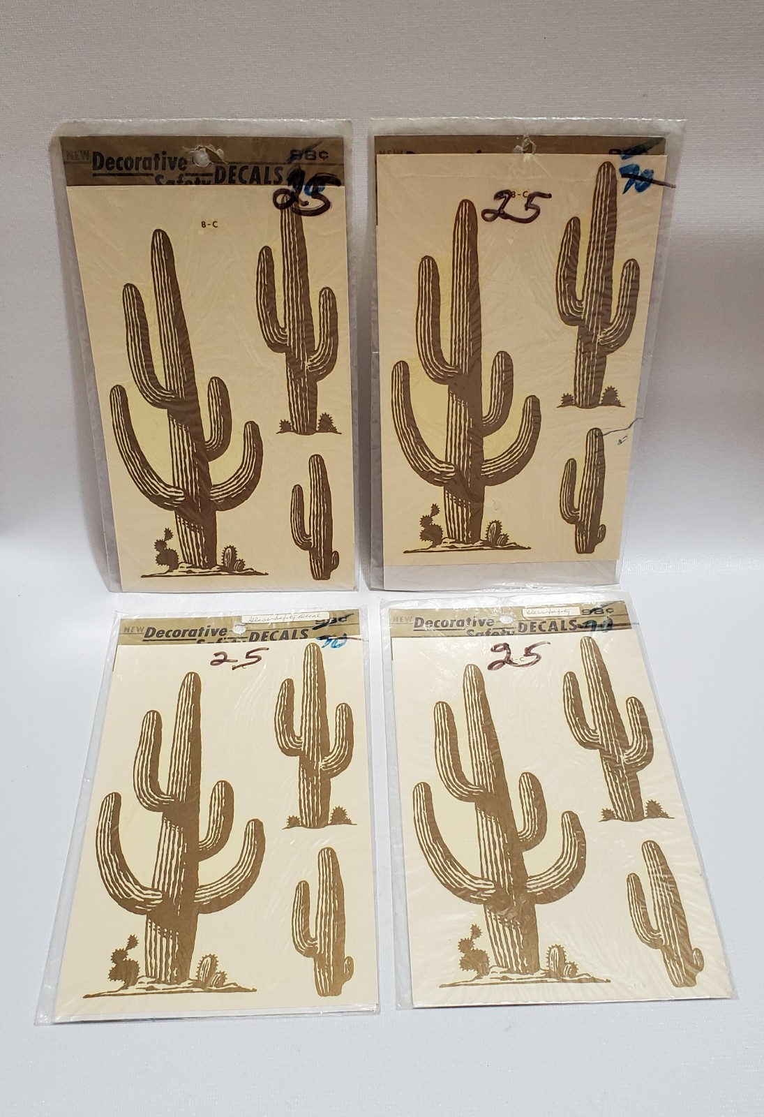 Vintage Lot Art Decals, Fruit & Floral, Children's, Shells, Snowflakes, Cactus