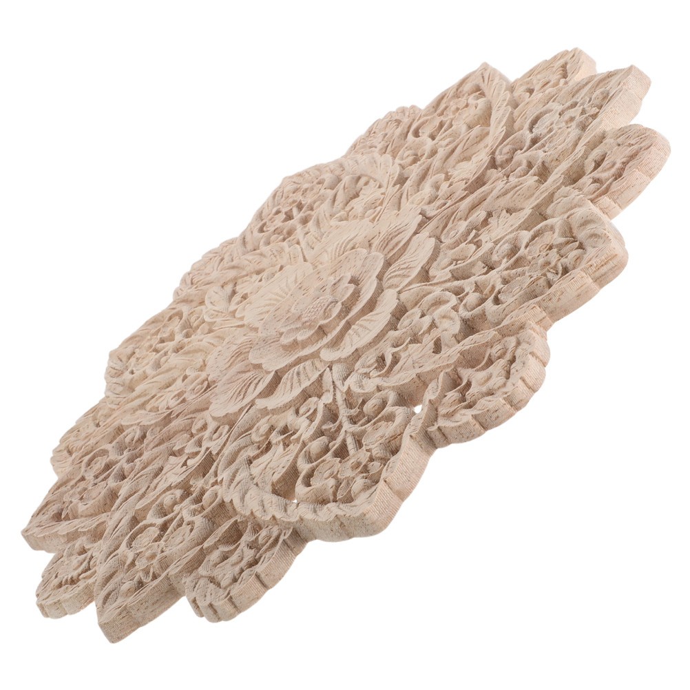 French Round Flower Wall Sticker Wood Carved Appliques Onlays Cabinet Door