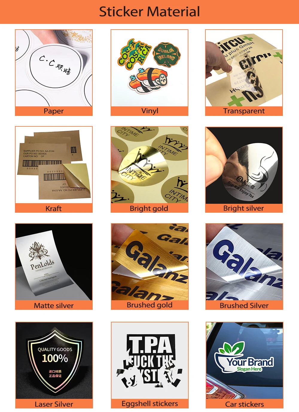 50 Custom Stickers Personalized Logo Name Label Vinyl Die Cut Car Laptop Sticker