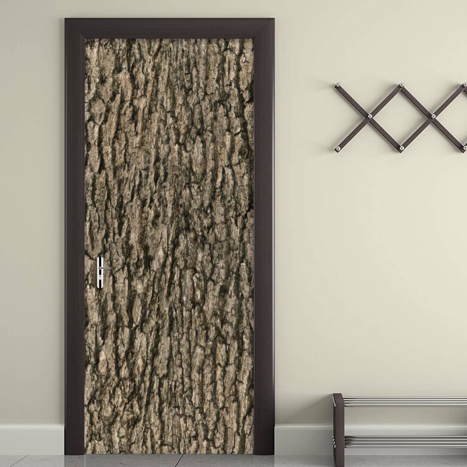 3D Door Decal Seamless bark Tree Texture Door Sticker Poster Self-Adhesive Re…