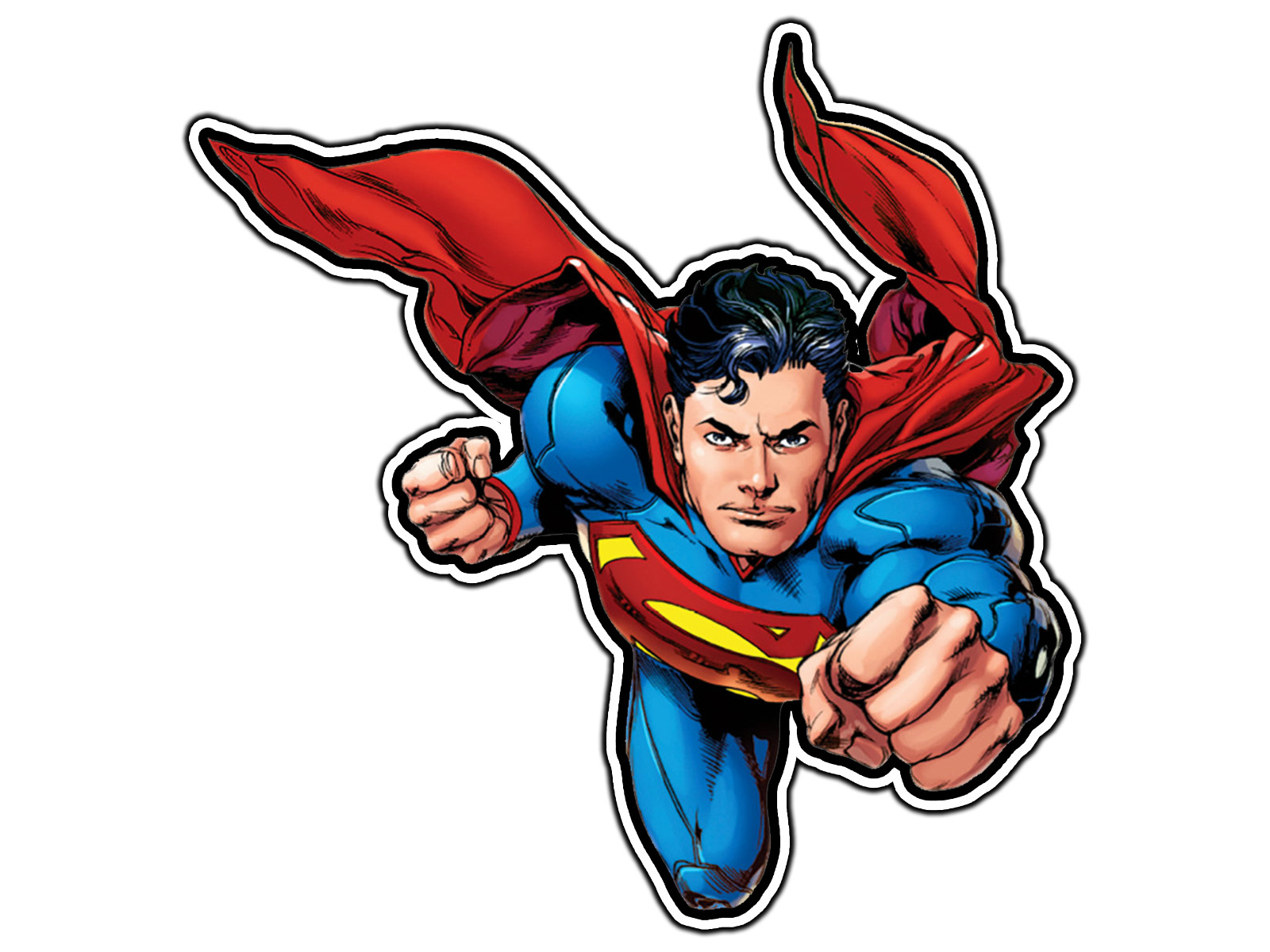 #0905 Superman Flying Cartoon Style Waterproof Vinyl Sticker Decal Die-Cut