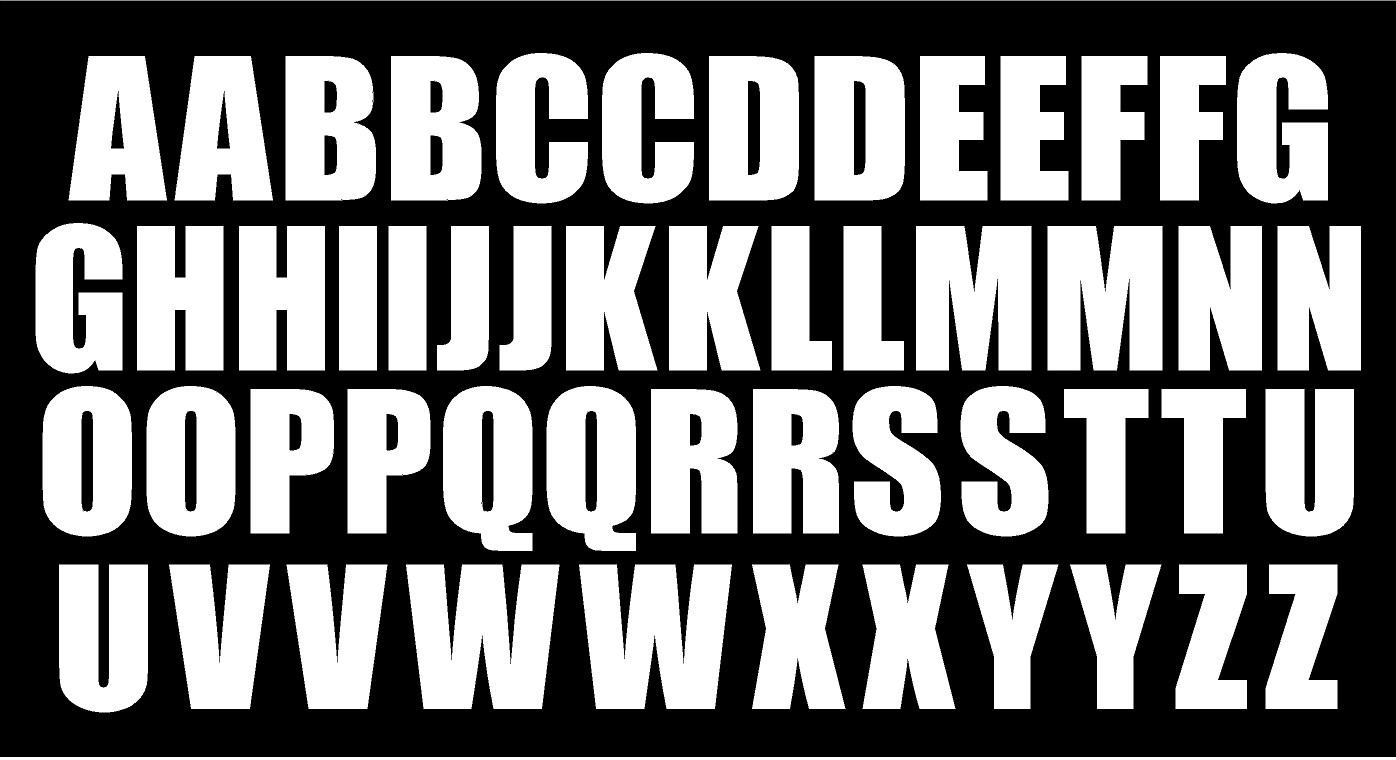 A B C Lettering Alphabet Die Cut Vinyl Decal Waterproof Many Colors and Sizes