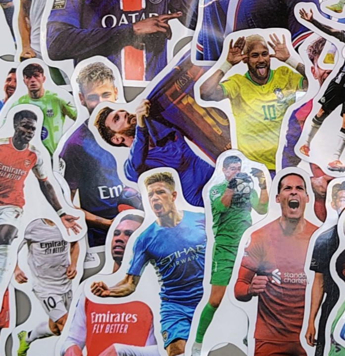 50 Pack World Soccer Star Stickers Vinyl Decals Football Legend Athlete Goal Lot