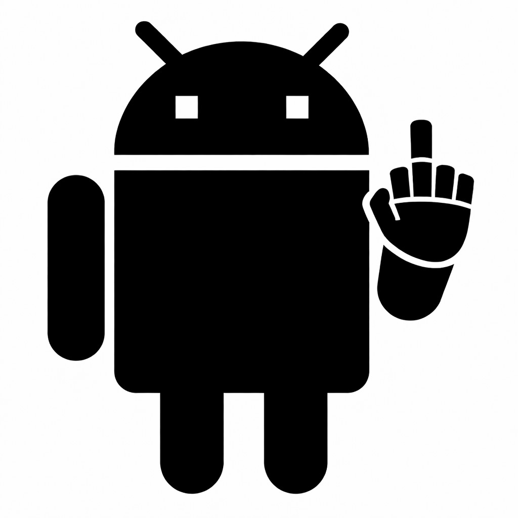Android Flip the Bird Vinyl Decal Sticker Funny JDM Car Laptop Window Mug 3.5"