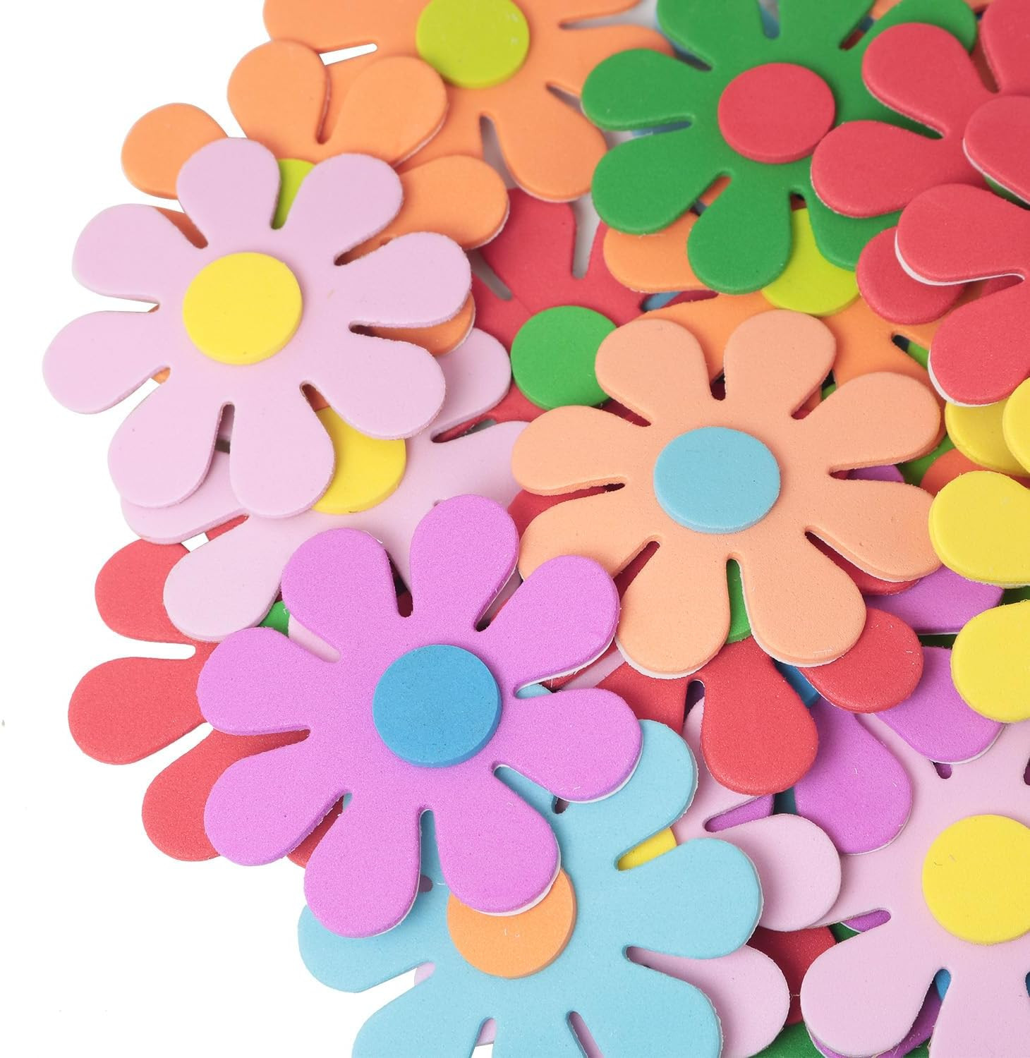 100PCS Foam Flower Stickers – Wall Stickers, Small Flower Sticker Foam Crafts fo