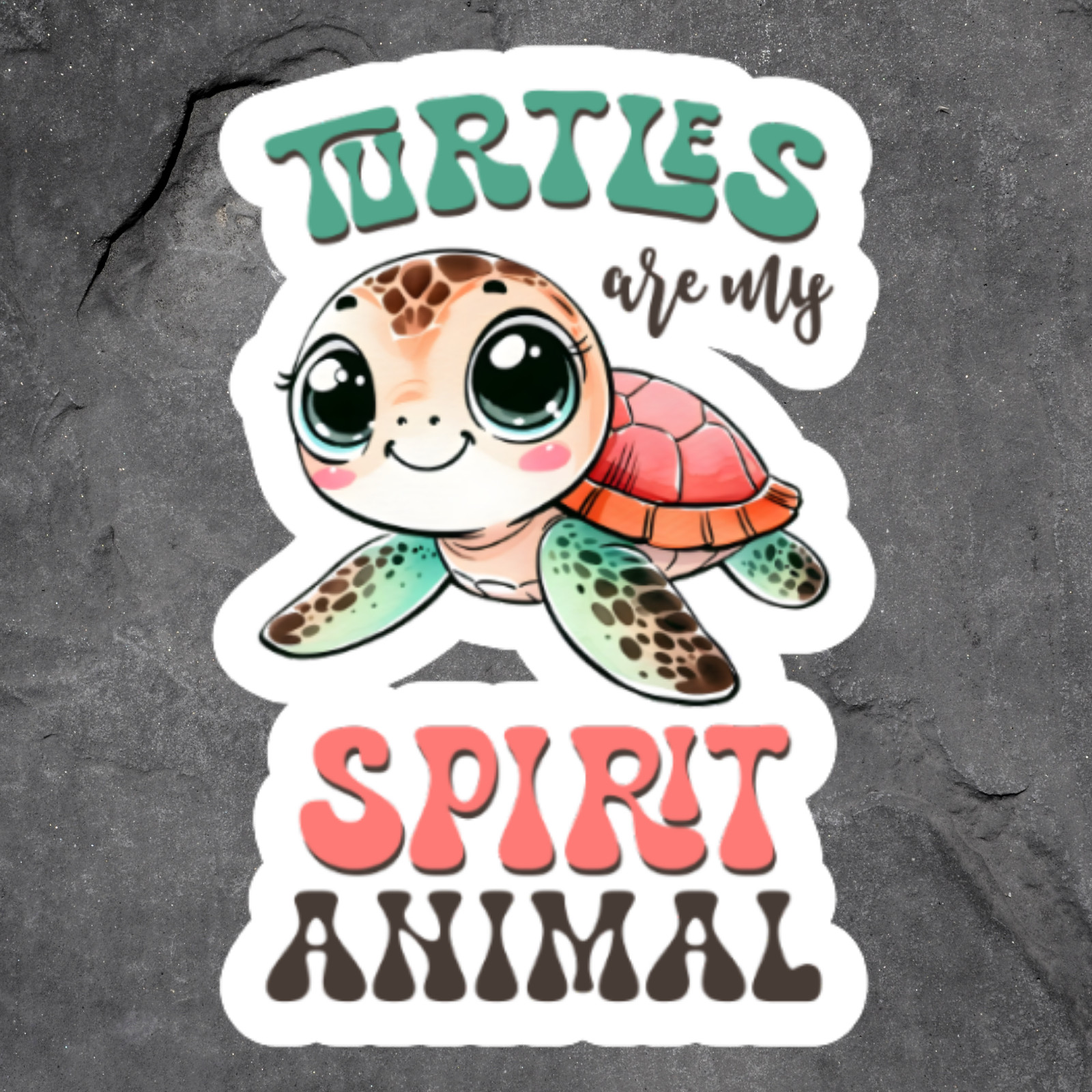Turtle Sticker Vinyl Decal Turtles Are My Spirit Animal Cute Sea Turtle