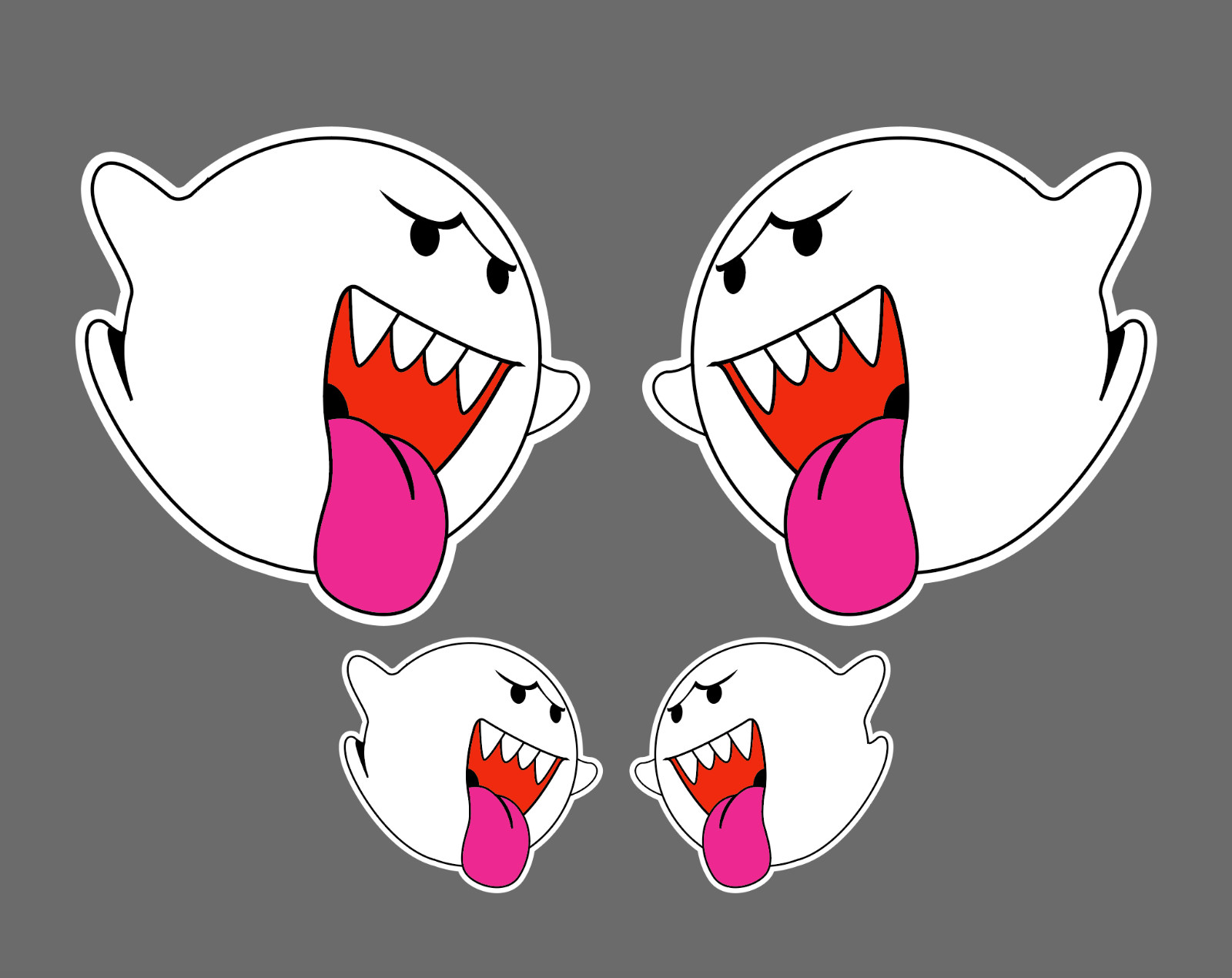 Super Mario Bros Big Boo Vinyl Sticker Decal Ghost Cartoon Castle – 4 for 1