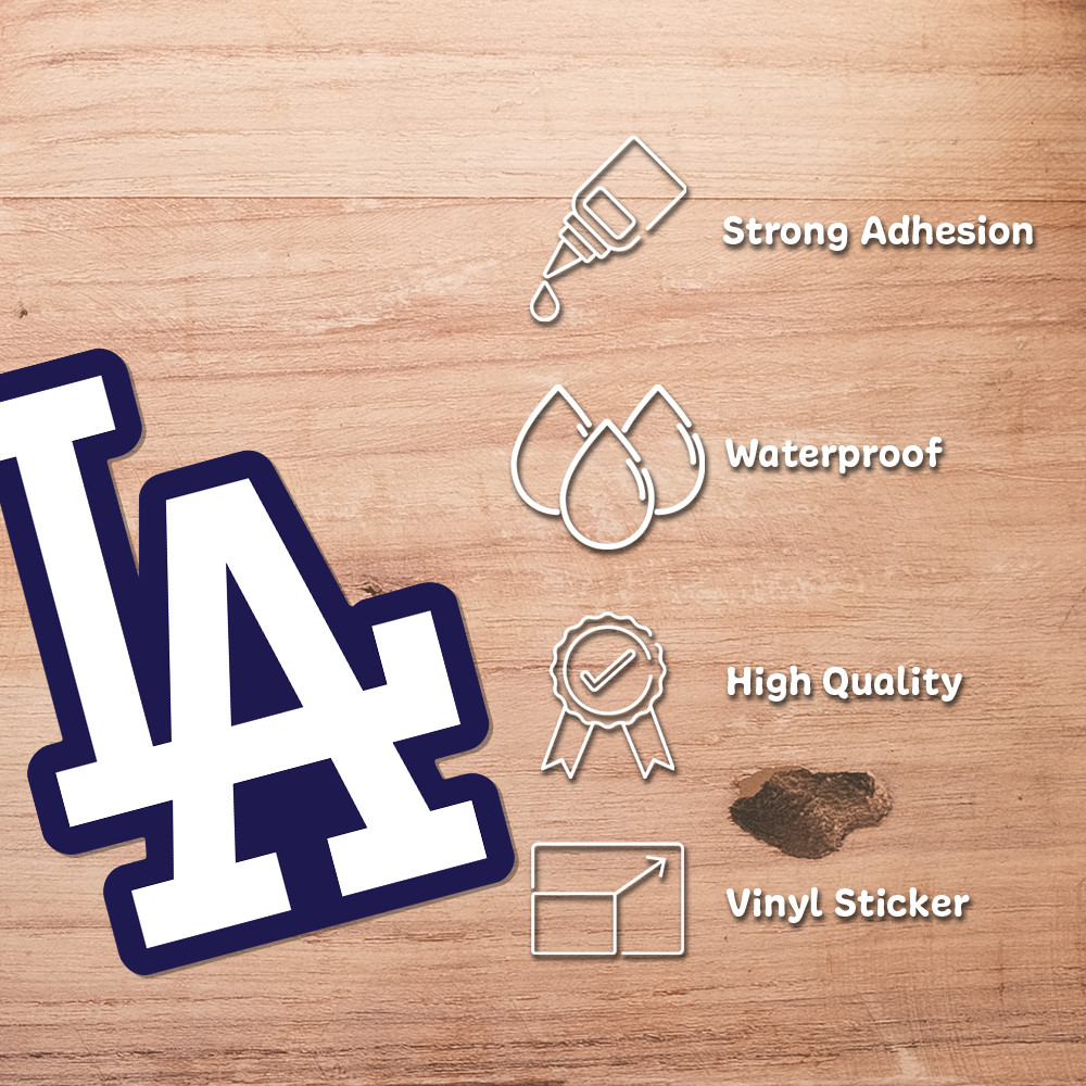 LA Dodgers Sticker Navy Blue White Car Window, Laptop and Bottle 3.72W x 5H in