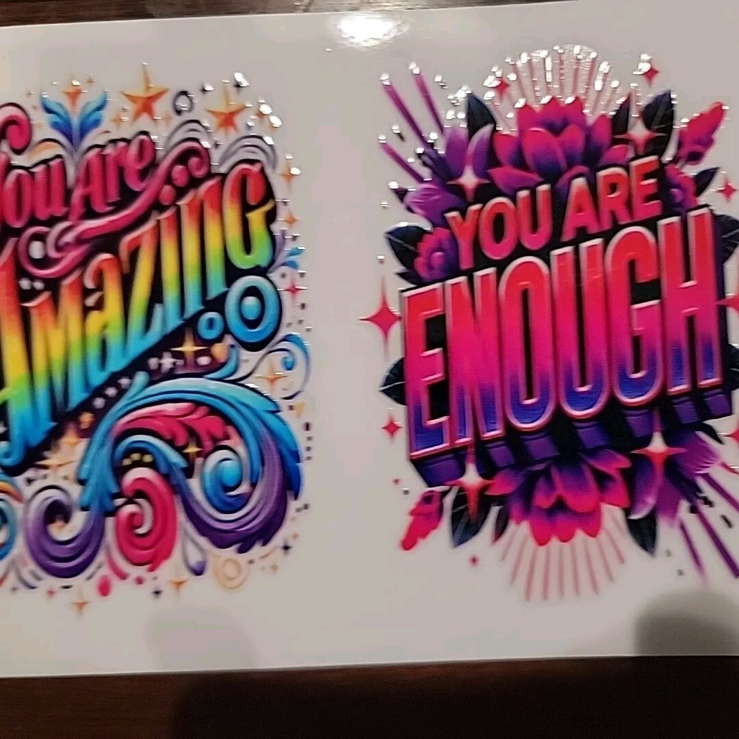 UV DTF Encouraging Words Quotes Dream Big Believe 12 Pc Decals Sticker Set