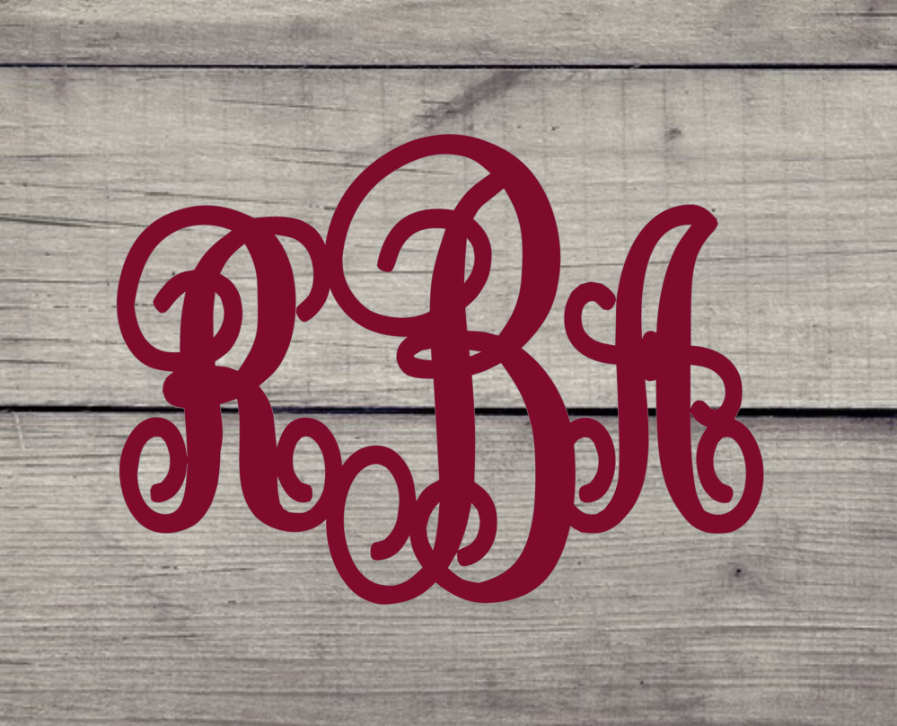 Script Monogram- Great gift idea for Yeti, Cellphones, Auto, Laptop