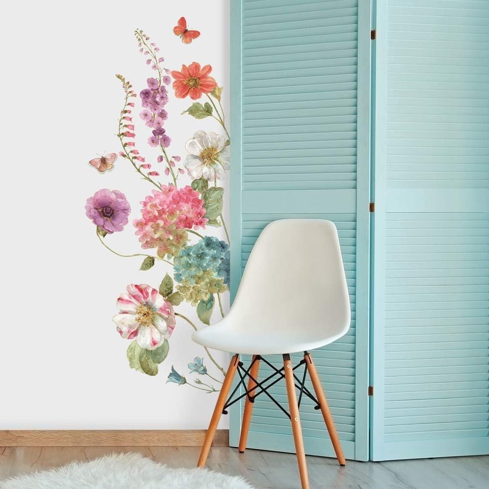 RoomMates RMK3261GM Lisa Audit Garden Flowers Peel and Stick Giant Wall Decal