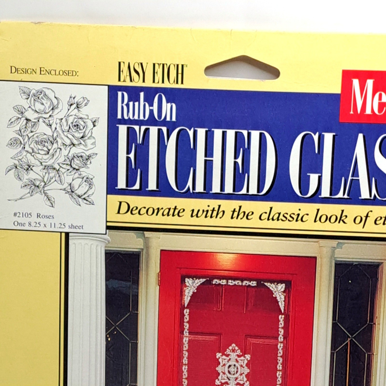 Details Easy Etch Rub On Etched Glass Roses Decals NIP Medallion Lot Vintage