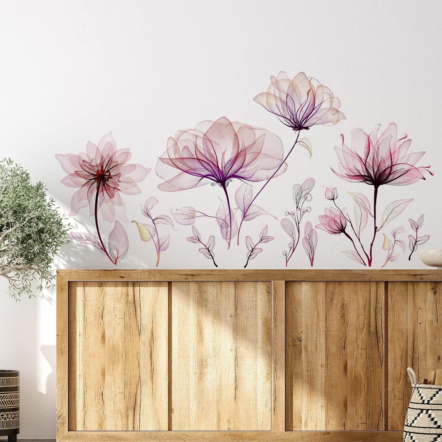 6 Piece Colorful Butterfly and Floral Wall Stickers – Perfect for Nurseries
