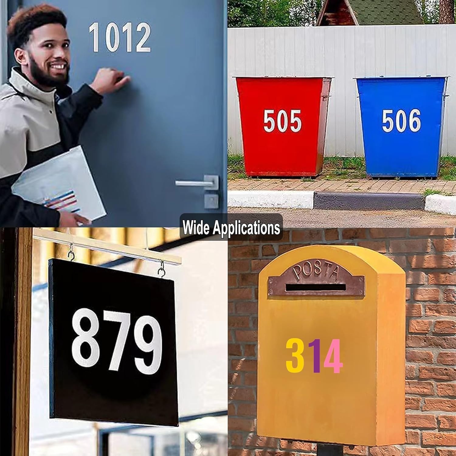 4in Self Adhesive Mailbox Number Stickers 10 Sheets Waterproof Vinyl Address New