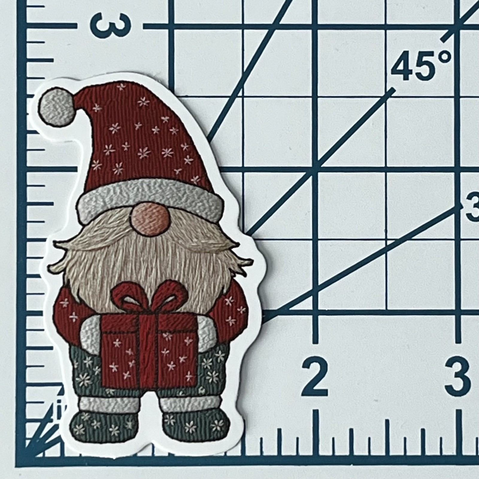 Gnome Sticker Christmas Knit Look Gift Decal Vinyl Die Cut Scrapbook Planner